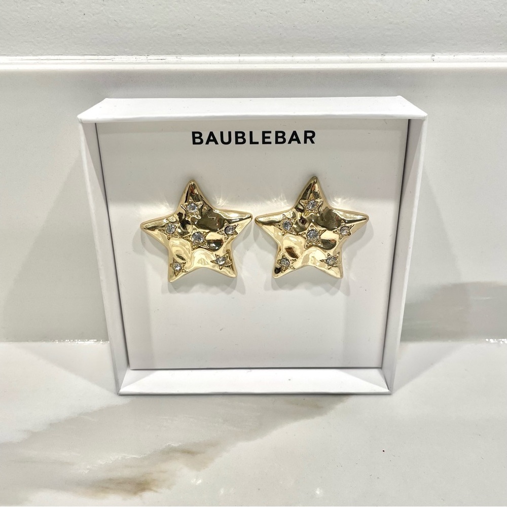 NEW BaubleBar Gold Star Earrings